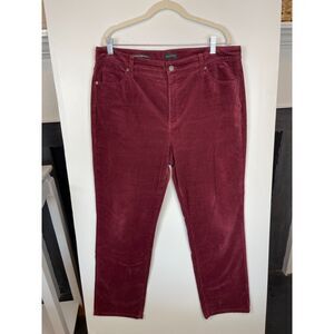 Talbots Corduroy Straight Leg Pants - Dark Red (Size 16P)